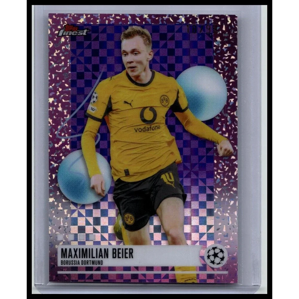 2025-26 Finest UEFA Maximilian Beier #247 Purple Checkerboard #/99